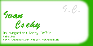 ivan csehy business card